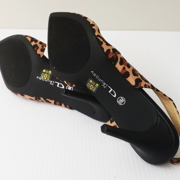 CL by Laundry Animal Print Heels SZ 8.5M NEW Free shipping & earrings OFFERS? - Picture 4 of 7